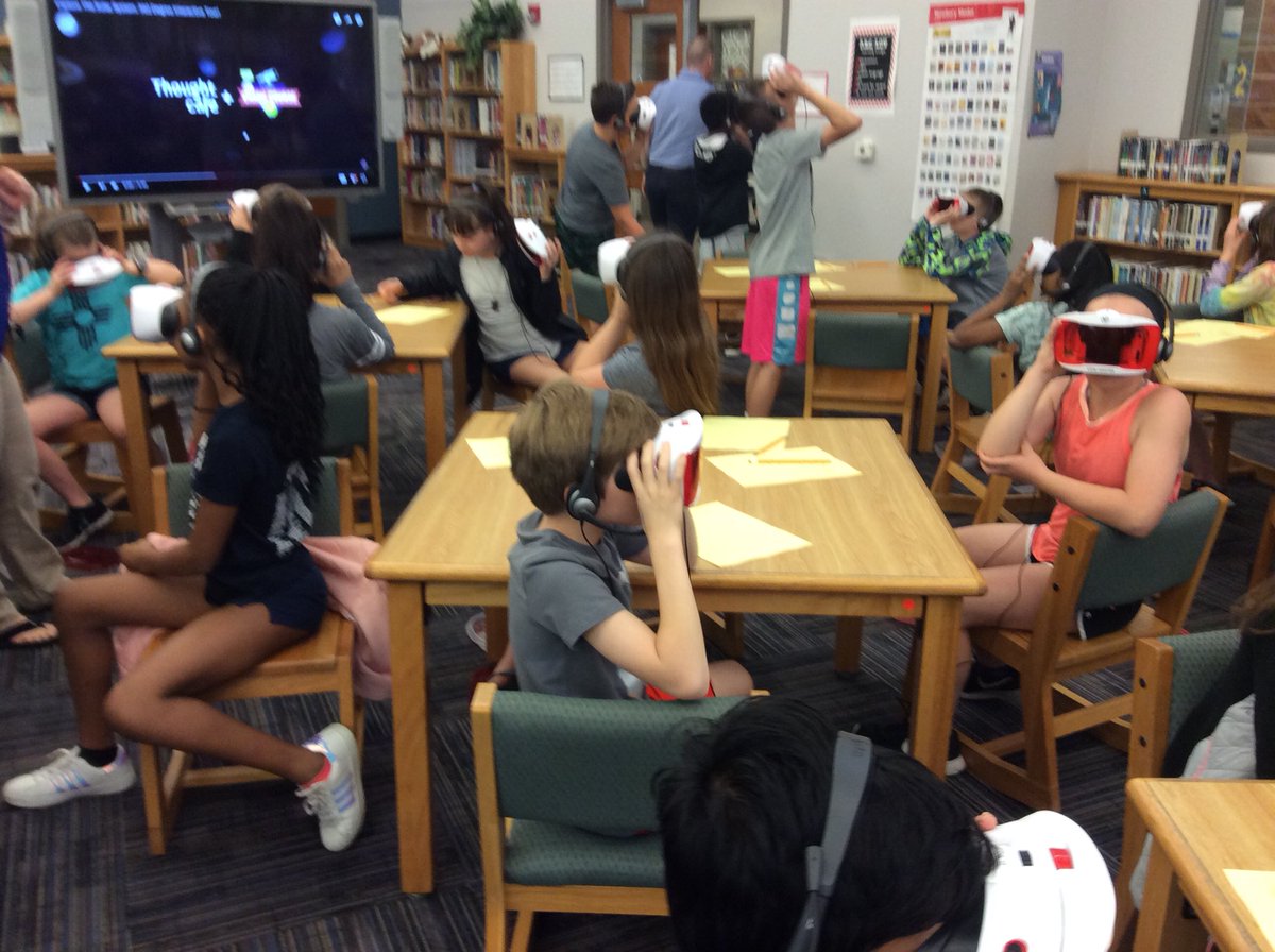 5th graders visited outer space today to learn about the solar system . We were back in time for lunch!#vrineducation #bvlibrary <a href="/CedarHillsElem/">Cedar Hills Elementary</a>