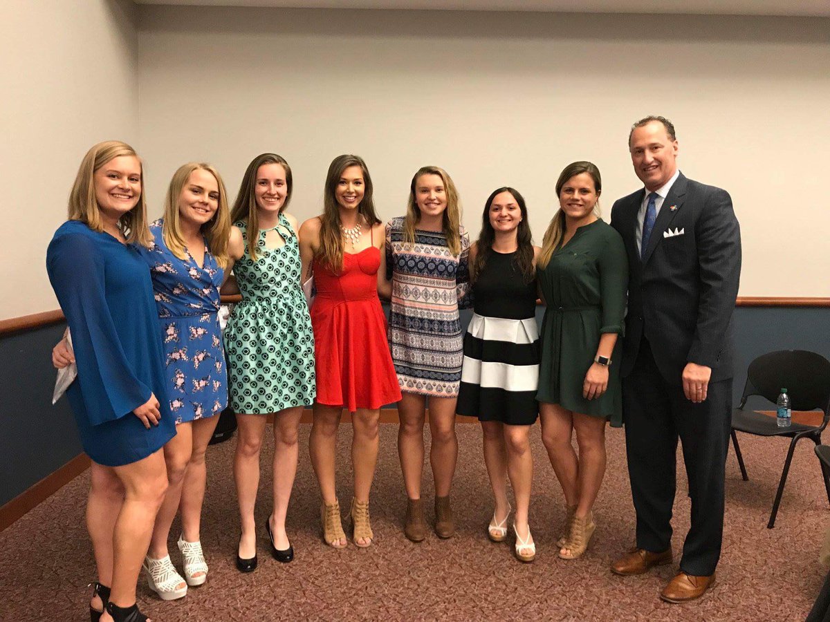SCSU_WLAX's tweet photo. Last night at the Senior Student Athlete Banquet - Thank you Seniors 💙🦉 https://t.co/KwbYdG4tbo
