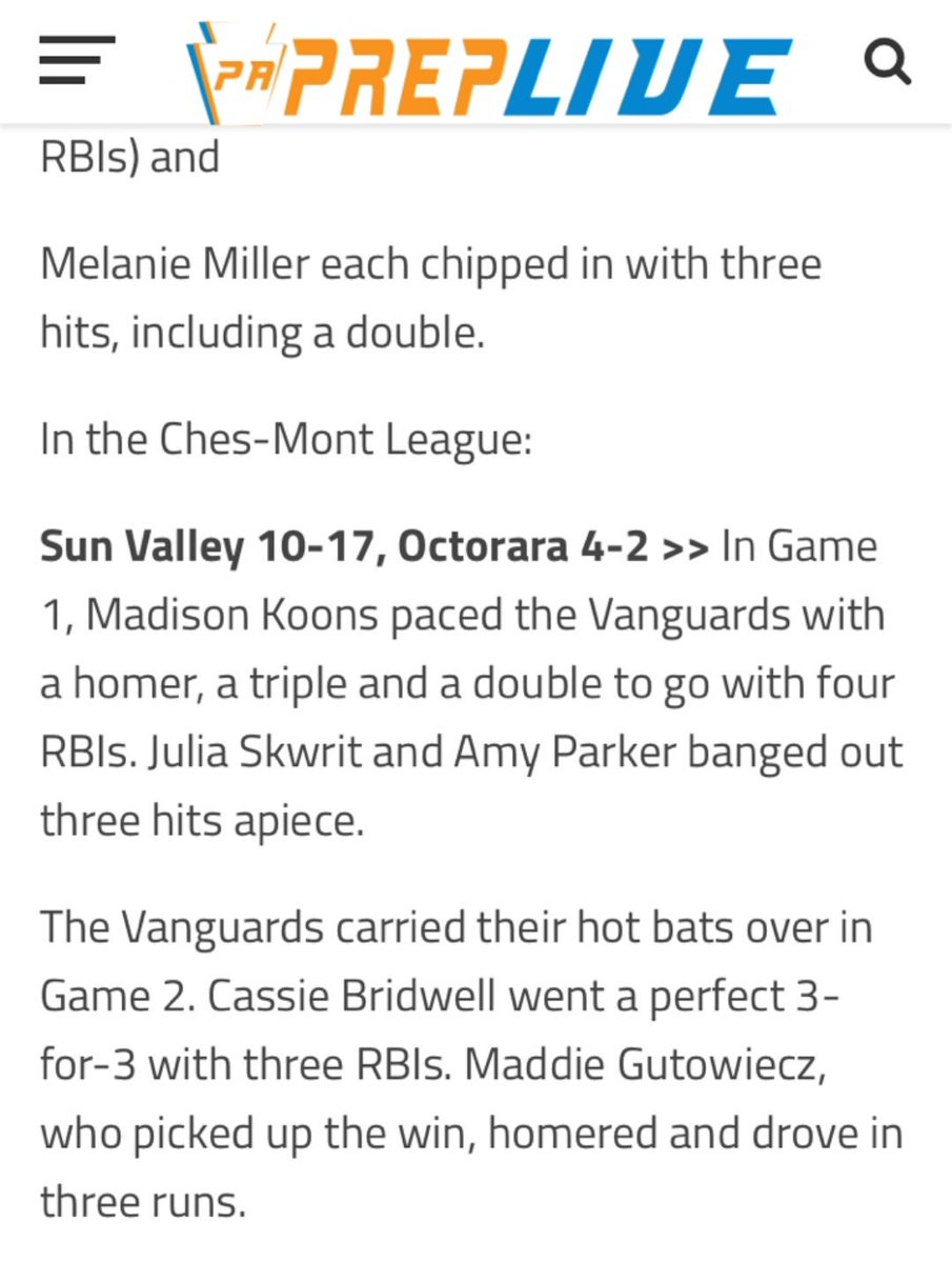 Nice write up for SV softball in the paper today. Varsity will be away at Kennett tomorrow night at 7.