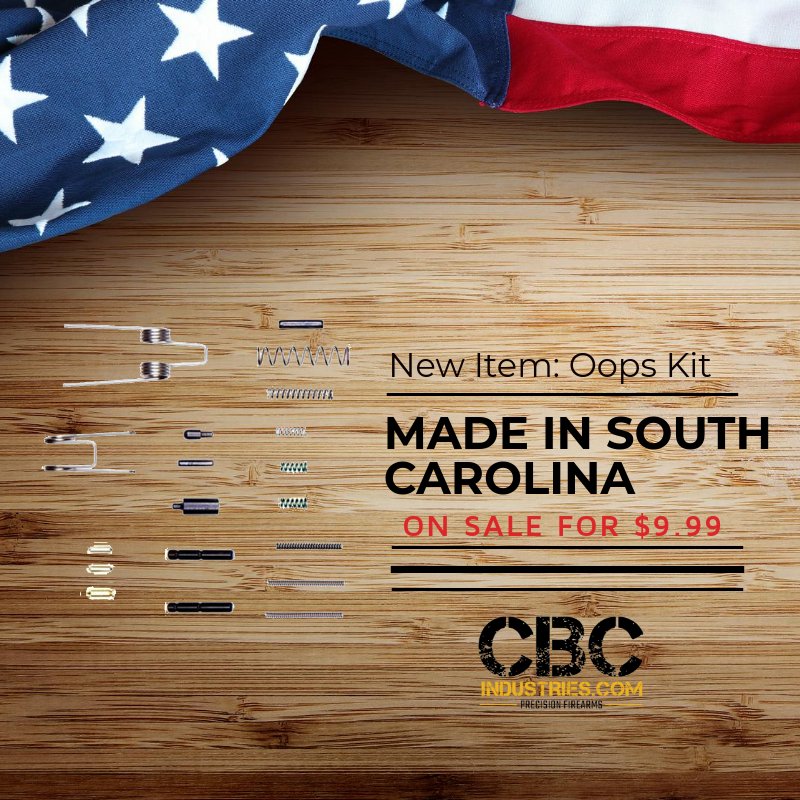 CBCIndustries's tweet photo. New item, now available.
Check it out here: https://t.co/zLCZZkfj6j
#oopskit #cbcindustries #southcarolinamade #molonlabe #2ndamendment #gunlife #ar15 #arpistol #builders https://t.co/z3ySU3ypuC