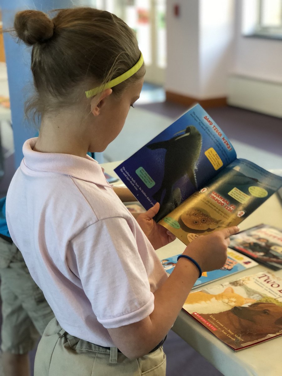 MrsWitmersClass's tweet photo. Choosing our Go RED (Read Every Day) books we’ll be reading this summer. #readers #readyforthirdgrade @miltonhershey @MHPrincipals https://t.co/DNEBOgW5SF