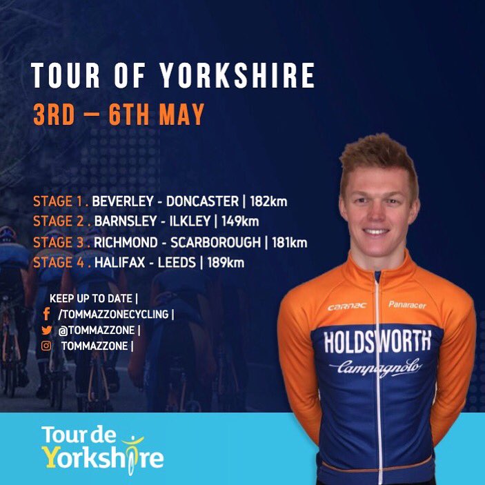 Delighted and excited to announce that I will be riding in <a href="/letouryorkshire/">Tour de Yorkshire 🚴</a> starting on Thursday. 

I will be sure to enjoy every moment and relish such a huge opportunity alongside my brother <a href="/Mazzone_Leon/">Leon Mazzone</a> and team <a href="/Holdsworthbikes/">Holdsworth Bikes Official</a>.