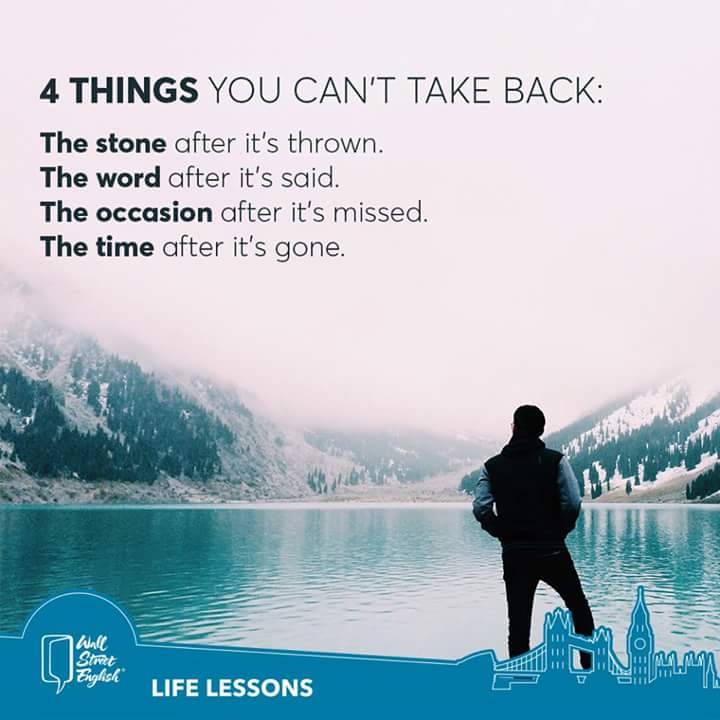 WSEPerugia's tweet photo. So, don't waste your time, don't miss the occasion and say the right words before throwing stones...
Come to Wall Street English Perugia and learn English with us ;-) 
#wseperugia
See you tomorrow from 10 am to 9 pm! https://t.co/zLt4EOaCLf