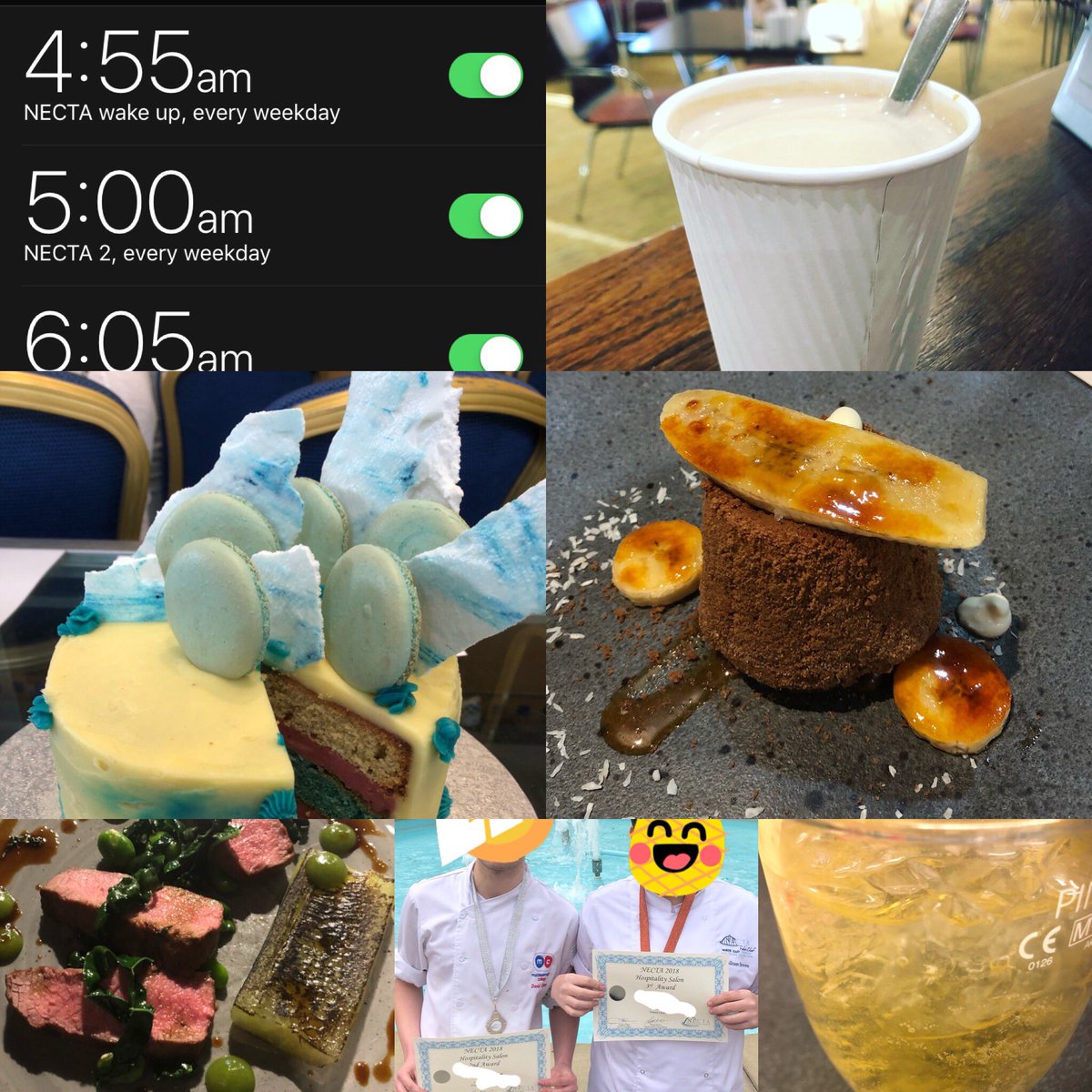 Richychef's tweet photo. Long day @NectaChef. Early morning. Students challenged. Medals won. Home. Chinese. Cider. Bed. #earlymornings #coffeeneeded #nectachef #vegetarian #lamb #chocfondant #saltedcaramel #medals #proud #drinkneeded #longday #foodporn #chefsoftwitter #cheflecturer https://t.co/qsLVJjyeCo