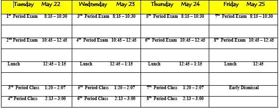 DCWarriorDaily's tweet photo. DCHS Final Exam Schedule https://t.co/crmBfprxlq https://t.co/VX09CJq1q3