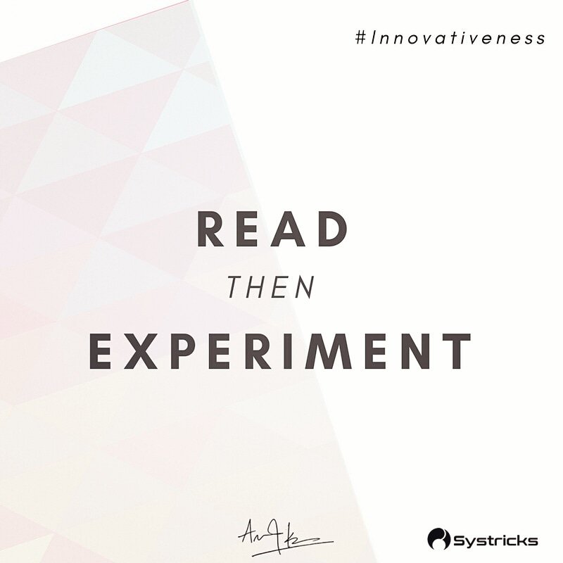 systrickstech's tweet photo. #Innovation does not happen by itself. It is a result of continuous #improvement &amp; #experimenting.

#innovative
#Marketing #MarketingTips #design #designthinking #minimalist #Designers #Entrepreneurship #entrepreneur #Attitude #business #businesstips #startup #StartupIndia #grow https://t.co/Dy0JLpBaie