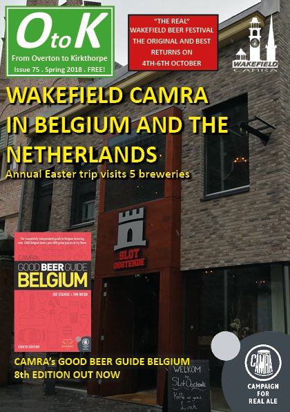 WakefieldCamra's tweet photo. Spring 2018 OtoK now being delivered to venues across the Wakefield area and also now available online https://t.co/bGARrh5Jgr https://t.co/qoZitKKDjg