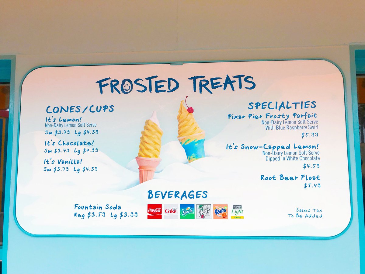francisdominiic's tweet photo. ADORABLE Snowman frosted treats is open! 💙💛💙💛💙💛💙💛💙💛 Lemon soft serve with a blueberry slush! This is called the Pixar-Pier Frosty Parfait! https://t.co/p7EC3xoC5W