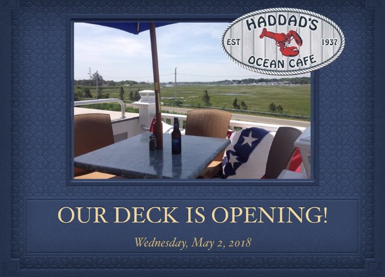 HaddadsOCafe's tweet photo. Our deck will be open tomorrow! Enjoy little Miss Sunshine with us! Full menu! Fab drinks! https://t.co/AEHRplHonv