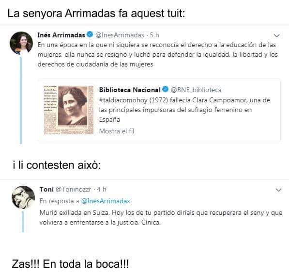 Si no vols que et passi el mateix que a <a href="/InesArrimadas/">Inés Arrimadas</a>, utilitza la <a href="/bibliosedr/">Biblioteca de Sant Esteve de les Roures</a> o les @BiblioUniSER: l'accés és lliure i el coneixement infinit!