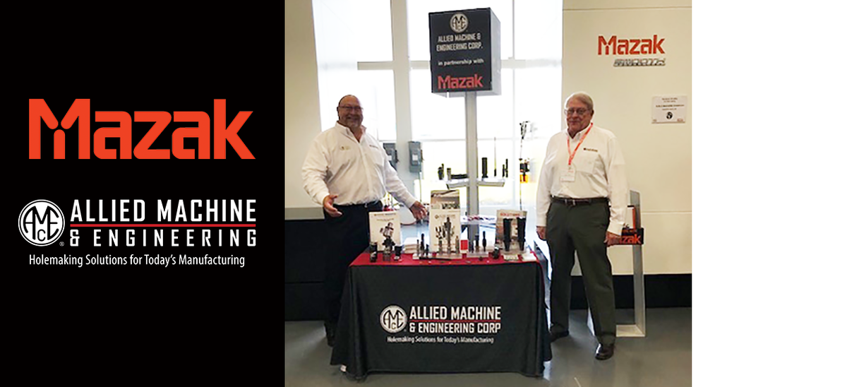 alliedmachine's tweet photo. Jim & Robb hope to see you at @MazakCorp Midwest Techology & Education Event today! #schaumberg #CNC #MAZAK #SmoothTechnology #5axis https://t.co/tGO0rEi0T4