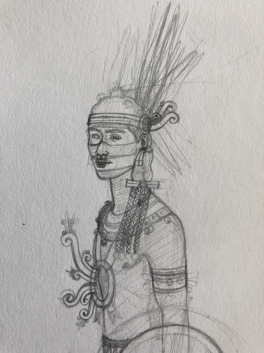 nati6olin's tweet image. Teskatlipoka, the second yowalteku’tli. #ndn #ndnart #tezcatlipoca #yohualtecuhtli #originalart #wip #pencildrawing