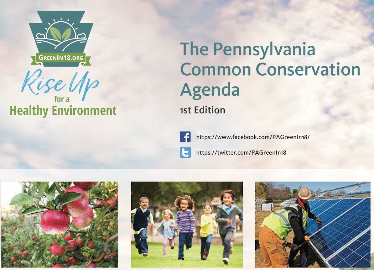 PAGreenIn18's tweet photo. A healthy environment is good 4 people, jobs &amp; economy of PA. That’s why we joined w/20+ other environmental groups 2 develop PA Common Conservation Agenda, a practical guide 2 fixing PA environment, &amp; Green in ‘18 movement. Learn more at https://t.co/WvisTvybNh &amp; sign up 2 help https://t.co/dAYZQ8rW2T