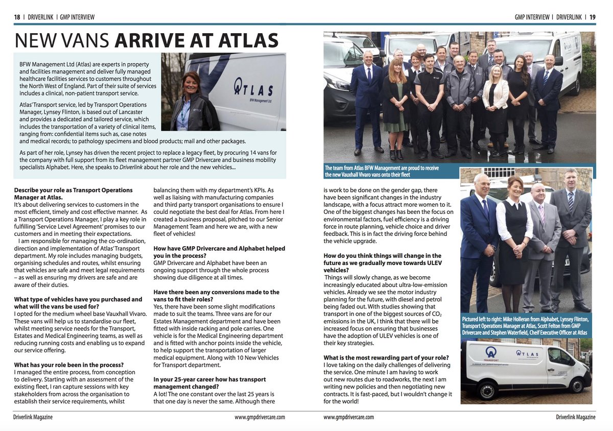 GMPDriverlink's tweet photo. Read all about Atlas BFW Management Ltd in the latest issue of Driverlink Magazine working with @GMPDrivercare https://t.co/uZxqxcNR8E https://t.co/ZZST0IHgXl