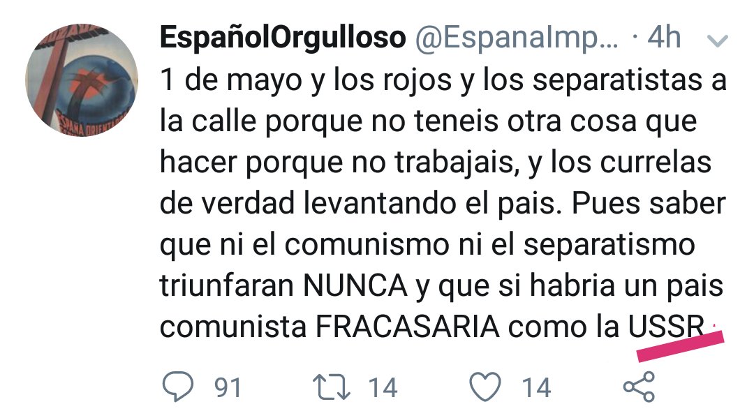 ClubCandado's tweet photo. ‼️Avis a navegants ‼️
Que cap "rojo separatista" li passi pel cap fundar la Unió de Sediciosos Secesionistes de les Roures (USSR).
Està abocat al fracàs.
A la vida cal acceptar els consells de qui efectivament està més preparat, com ho està @EspanaImperio https://t.co/cAVuiwGMDy