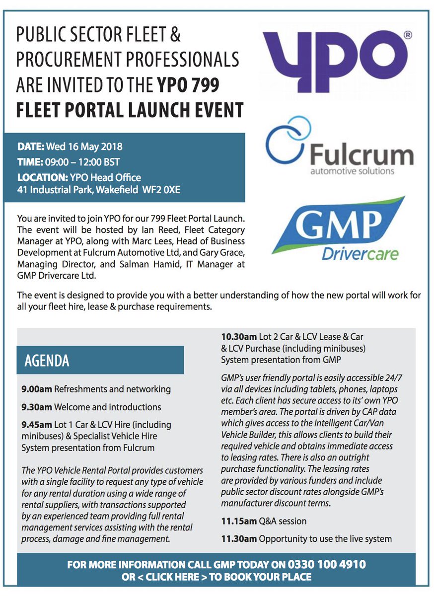 GMPDriverlink's tweet photo. An invitation for Public Sector Fleet Managers to join @ypoinfo and @GMPDrivercare for the launch of new fleet portal on the 16th May in the latest issue of Driverlink Magazine https://t.co/uZxqxcNR8E https://t.co/pEMFH296zn