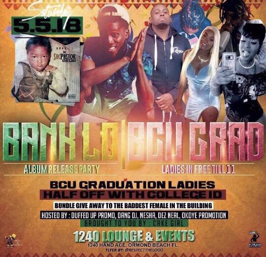 DuffedUpPromo's tweet photo. π£ ORMOND BEACH π ,FL GET READY MAY 5THBANK LO ALBUM RELEASE PARTY π WILDCATS π― GRADUATION π BASH βοΈLADIES FREE UNTIL 1οΈβ£1οΈβ£BCU GRADUATION LADIES FREE HALF OFF WITH COLLEGE ID βA SUPER LIT π₯ EVENT YOU DONT WANT TO MISS βΌοΈ#DUFFEDUP #BCU #BCUGRAD #BCU18 https://t.co/RGsU3vzUwn