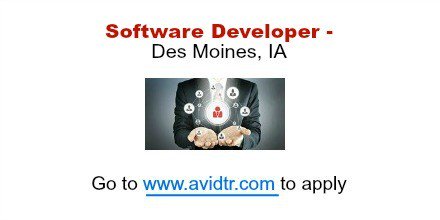 AVIDTR's tweet photo. New #itjob Click to #apply https://t.co/f8jHUrYotA #TuesdayMotivation #tuesday #hiring #jobsearch  #Jobs #DesMoines https://t.co/nsPGaZxDAn