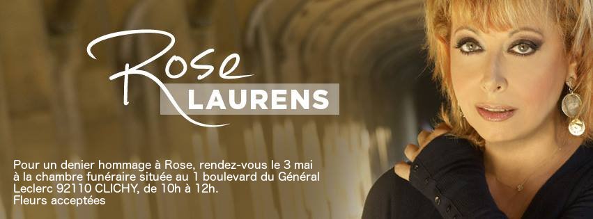 Pour celles et ceux qui souhaitent se joindre à nous pour rendre hommage à Rose, rejoignez-nous le jeudi 3 mai de 10h à 12h à la chambre funéraire des Batignolles située au 1, boulevard du Général Leclerc, 92112, Clichy
N’hésitez pas à faire passer l’information autour de vous.