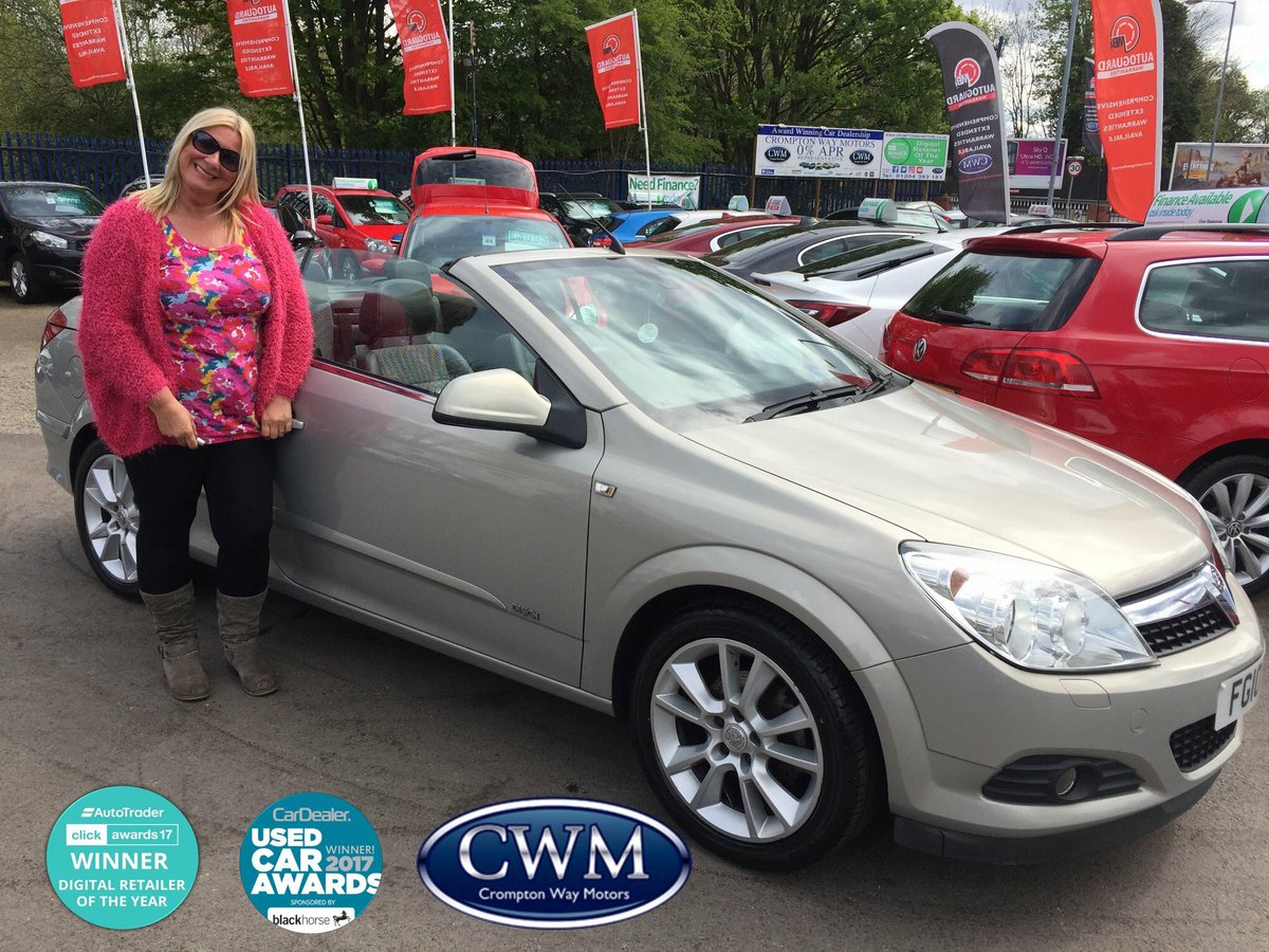 CWMMOTORS's tweet photo. Shirley collected her new Astra Convertible from the team at CWM today hope the Sun keeps shining for your Thanks again for your business its been a pleasure...#happymotoring #convertable #astra #newcar #lowratefinance #usedcarsbolton
#Warranty https://t.co/8QWKqkku61