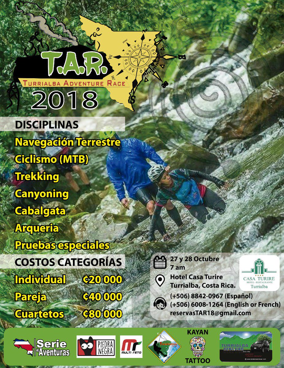 TurrialbaR's tweet photo. Nos vemos este Octubre 2018 en el TAR!
#turrialbaadventurerace
#adventure 
#tar2018
#trailrunning https://t.co/HDkj6sJw9n