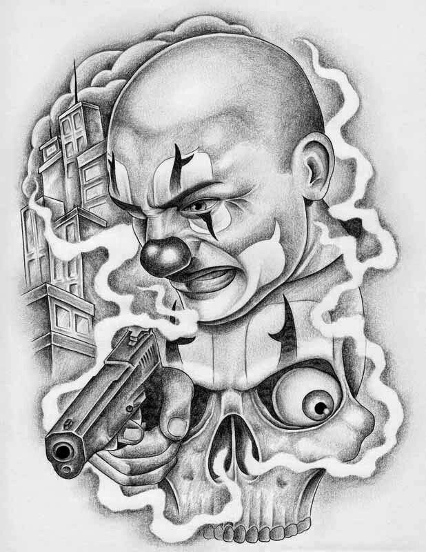 11 Clown tattoo ideas  clown tattoo evil clown tattoos evil clowns