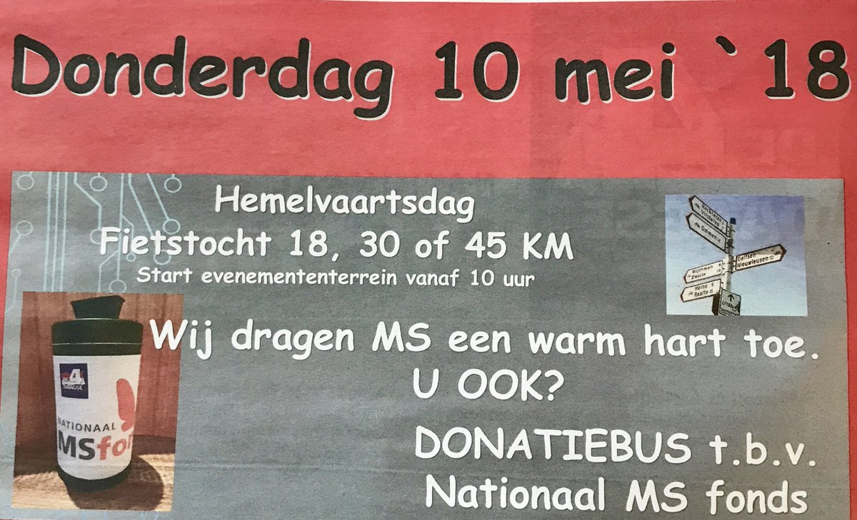 UitOverijssel's tweet photo. Zoals jullie weten lopen wij, een groep wandelaars uit Dalfsen, al een aantal jaren de 4daagse van Nijmegen. Ook dit jaar lopen wij weer. Wij lopen nu voor het MS-Fonds. Damovo Dalfsen vond dit een goed initiatief en zij steunen ons. Doe mee aan de fietstocht op Hemelvaartsdag.RT https://t.co/o545wbKrT2