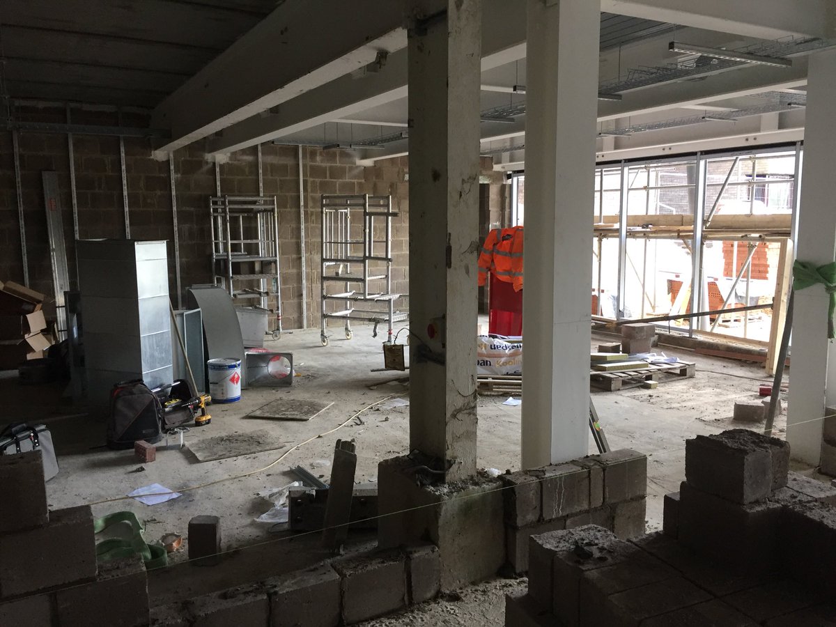 IC_Malcolm's tweet photo. @durham_uni @CollingwoodDU Gym &amp; Bayley Room extension looking good. Glazing being installed, metal stud and internal works progressing https://t.co/mGcEvggHPe