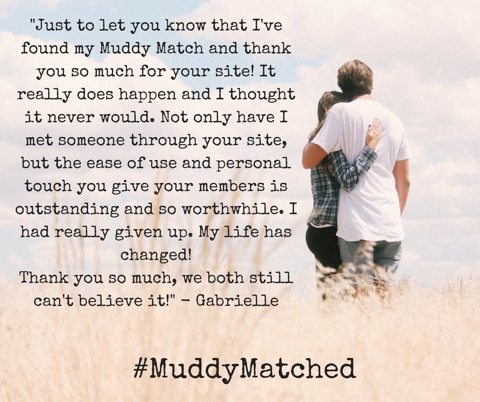 MuddyMatches's tweet photo. Gorgeous feedback! SO happy for Gabrielle and her #MuddyMatch #love https://t.co/E6O2nseEpt
