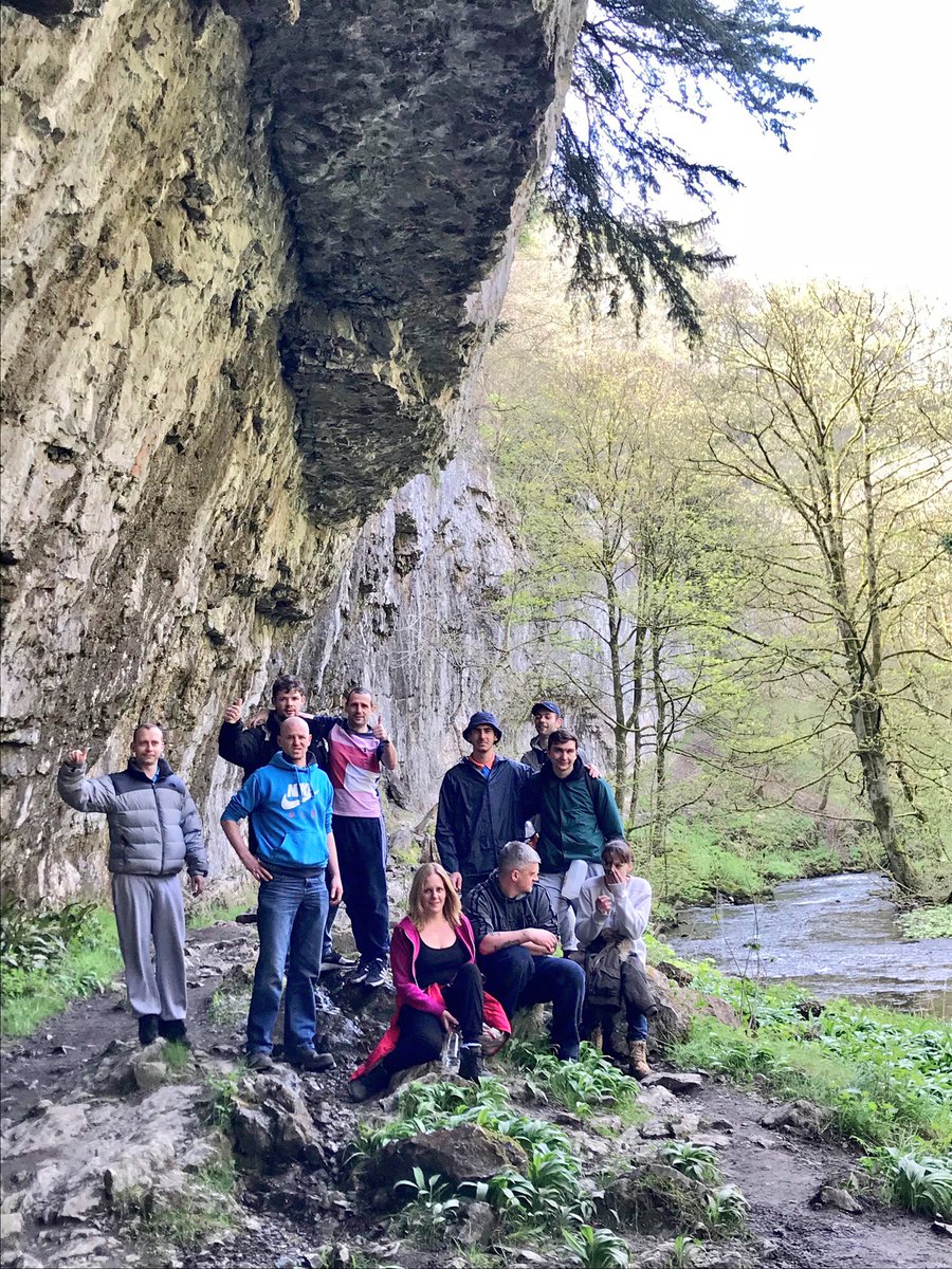 RTNSheffield's tweet photo. Great walk with residents from Sheffield Adult service and family service , through Millers Dale . Recovering Through Nature ! . @PhoenixFutures1 https://t.co/DBccGvhE9H