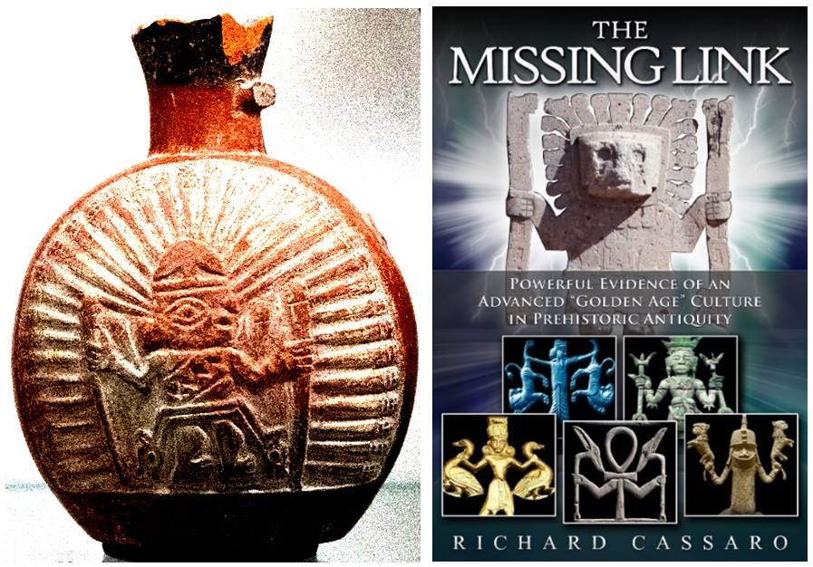 RichardCassaro's tweet photo. This #ancient pre-Inca (Chimu) water vessel depicts a "GodSelf Icon" holding #twin staffs (torches) symmetrically in each hand. First, note the light #emanating from him in all directions.
https://t.co/o9Fr7WCN9M https://t.co/ijeBgPVrSy