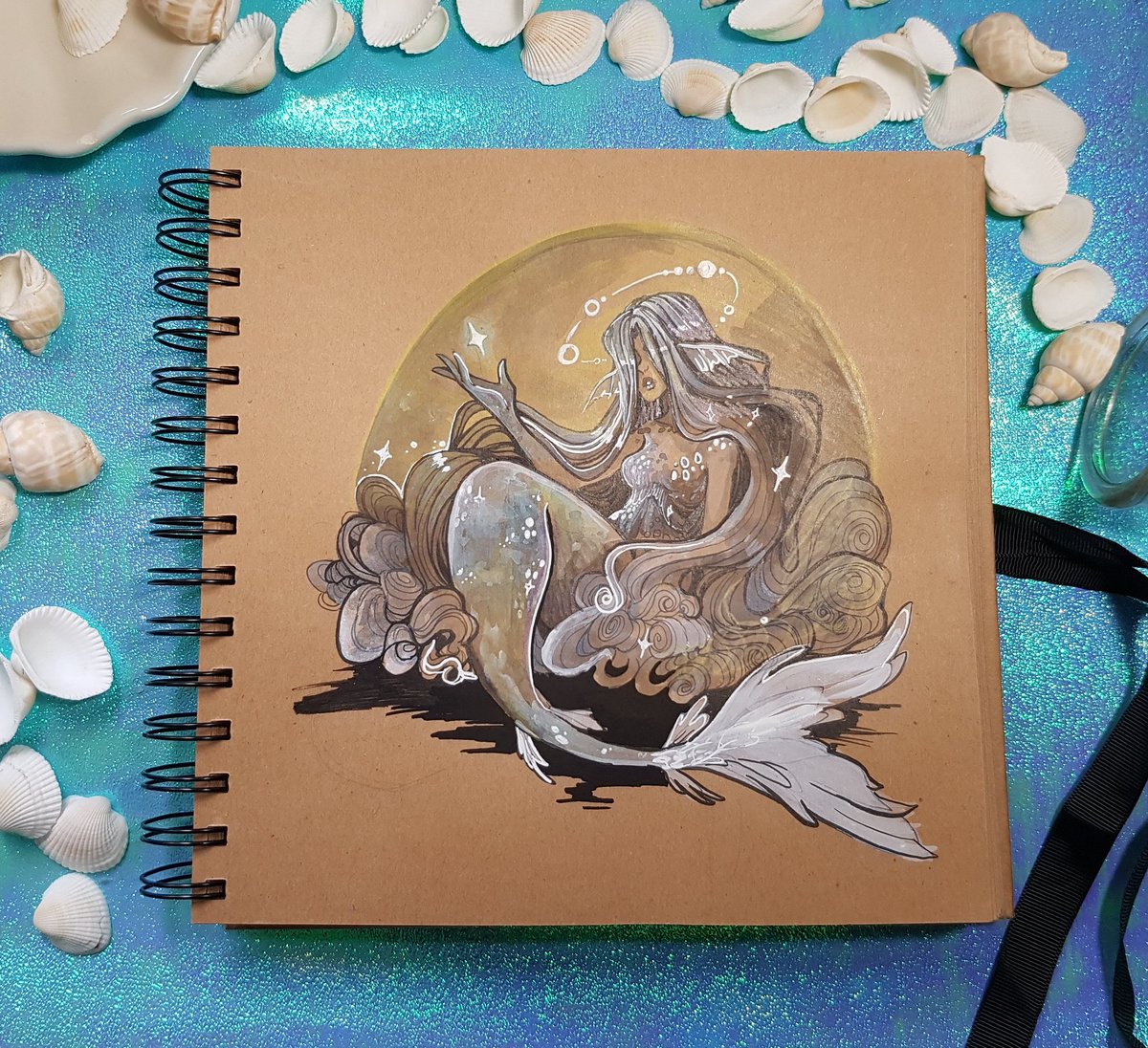 sophiralou's tweet photo. Here is my day one of #mermay she's a seer with the power to glance across time and space #mermay2018 #maywedrawdaily https://t.co/YJTyB9ePg0