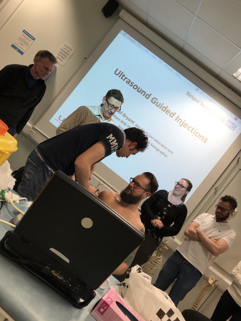 GillRphysio's tweet photo. UL neuro management in one room  MSK USS and injections in another ! 

Lots of learning and critical discussion #uclaninject  thanks @mike61668028 @pspneurorehab  @GregLittler @UCLanRehabSci @UCLanHealth @RobinSoHS @karenmayphysio @BfwMsk @and https://t.co/188KMOma9W