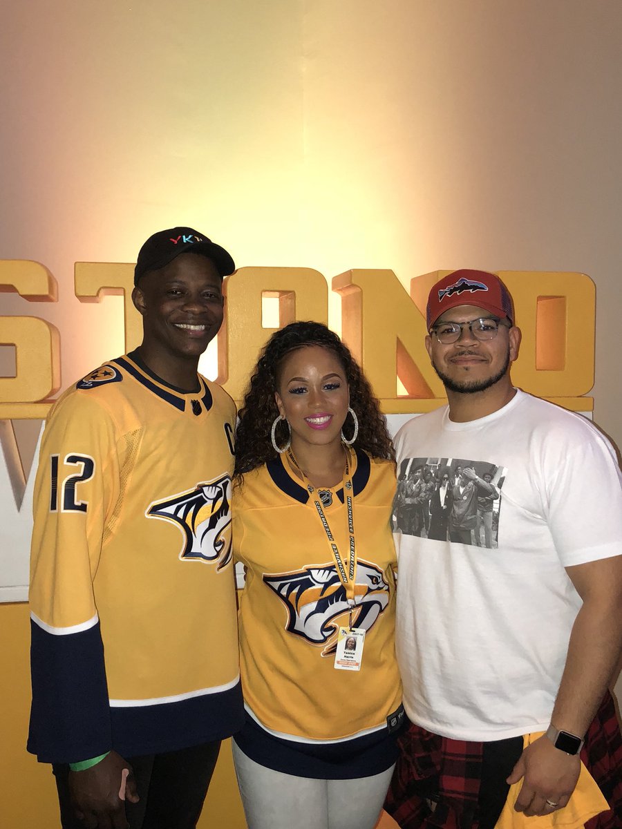 Tamica_Nicolee's tweet photo. WHAT UP STARLITES! ME AND OUR WAFFLE HOUSE HERO @JamesShawJr9 AND HIS FRIEND HANGING AT THE @PredsNHL GAME ON 4/29/18! THANK YOU FOR YOUR BRAVERY! YOU ARE APPRECIATED! #MoonChildMusing #YoureAmazing #PeaceLoveAndMusic #NashvillePredsAnthemSinger #StanleyCupPlayoffs #TamicaHarris https://t.co/lUctcgSrK1