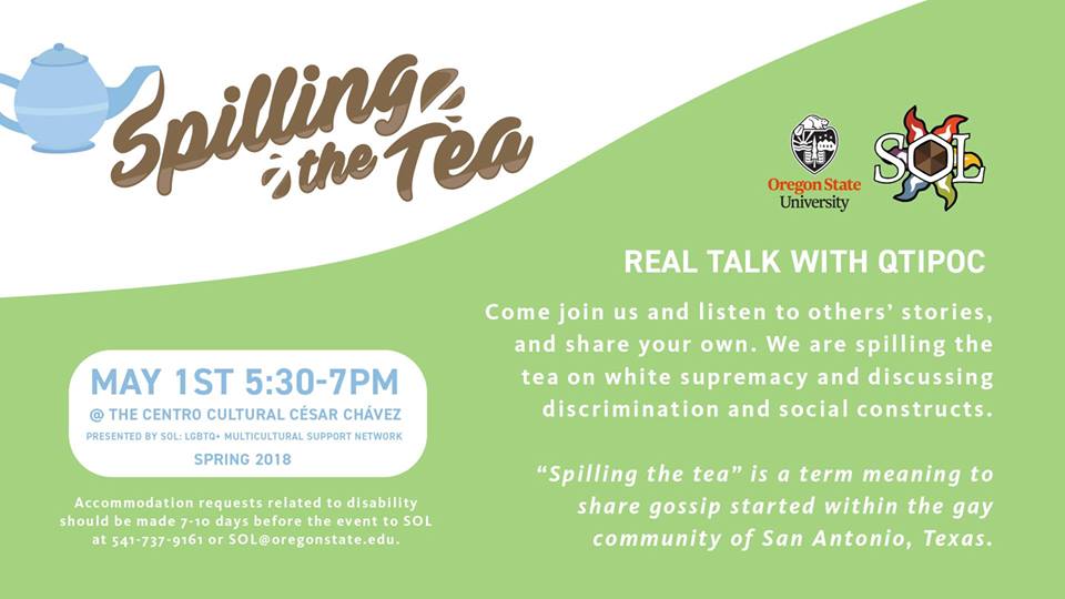 Stop by the Cesar Chavez Cultural Center to enjoy some tea while listening to stories about white supremacy and social justice.