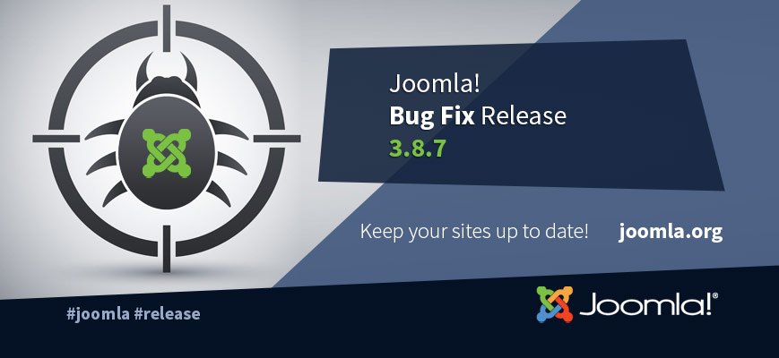 bcswebsitesols's tweet photo. Joomla 3.8.7 is now available. This is a bug fix release for the 3.x series of Joomla including over 70 bug fixes and improvements. https://t.co/Zepg73Gbkh https://t.co/MdfMQklcY8