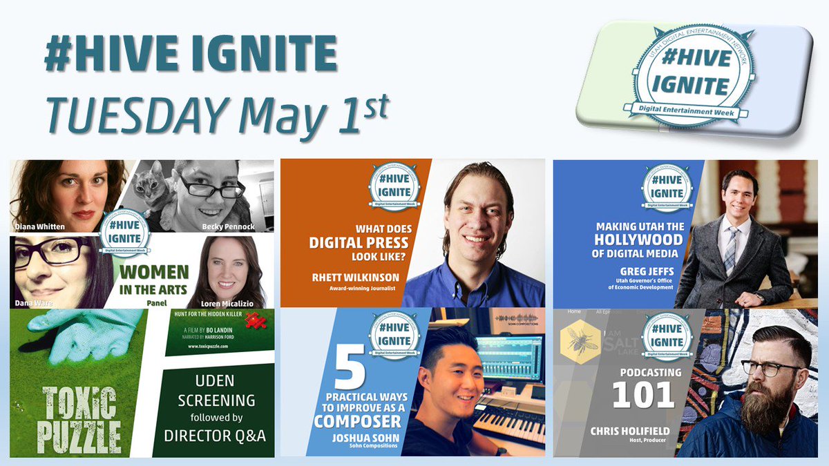 UtahDEN's tweet photo. BREAKING -- #HIVEIGNITEWEEK just kicked off @AccessSaltLake and wow! What a line-up!
#GetHereIfYouCan. https://t.co/pHFGKvSyLy
@GrowTix @Film_Utah @watchmyamerica #AR #VR #Gamedev #indiegamedev #MR #XR #film #movies #education #360 #tv #YouTube #streaming #audio https://t.co/8HtLsW4dVh