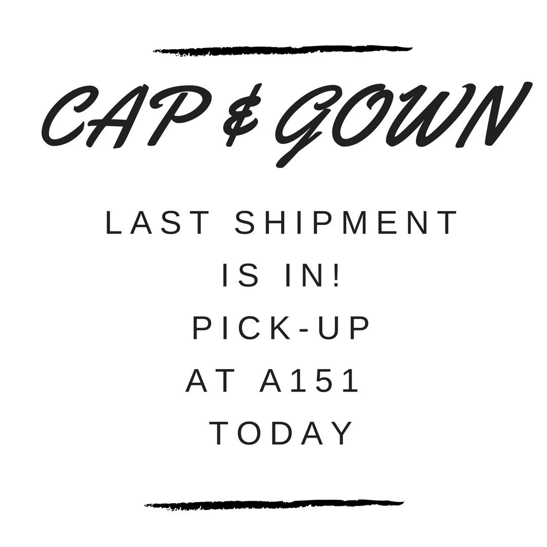 Govs2018's tweet photo. SENIORS! The LAST SHIPMENT OF CAP &amp; GOWNS ARE IN! Pick it up at A151 ASAP!! 😈💜 https://t.co/tVBrLUuzmM