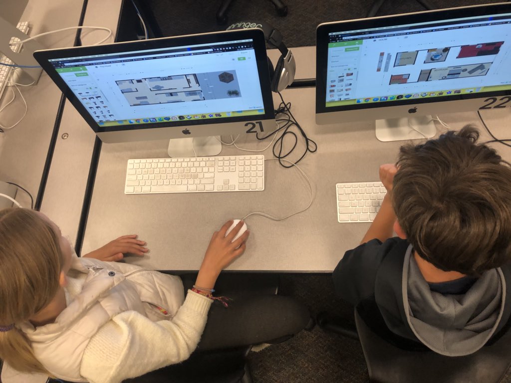 techytechsmith's tweet photo. 5th graders using @floorplanner to design tiny homes for the local homeless community #DMUSD @OASharks #techytechsharks https://t.co/UiAQ5ozjgr