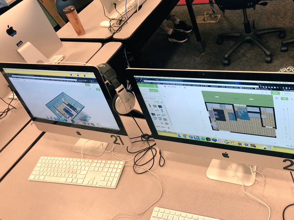 techytechsmith's tweet photo. 5th graders using @floorplanner to design tiny homes for the local homeless community #DMUSD @OASharks #techytechsharks https://t.co/UiAQ5ozjgr