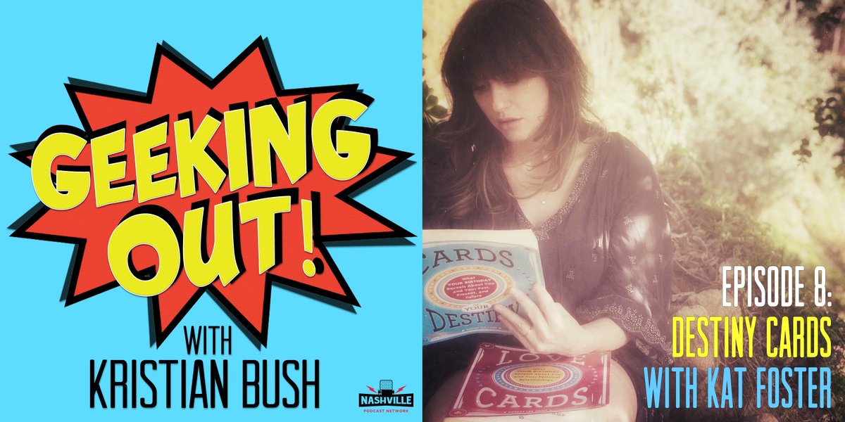 kristianbush's tweet photo. Want to learn how to forecast your future like the weather? Today's #GeekingOut guest is @JCVanJohnson actress @iamkatfoster, and she's an expert on #DestinyCards! Listen and subscribe here: https://t.co/M041pKrssJ https://t.co/0MjfuVCkA5