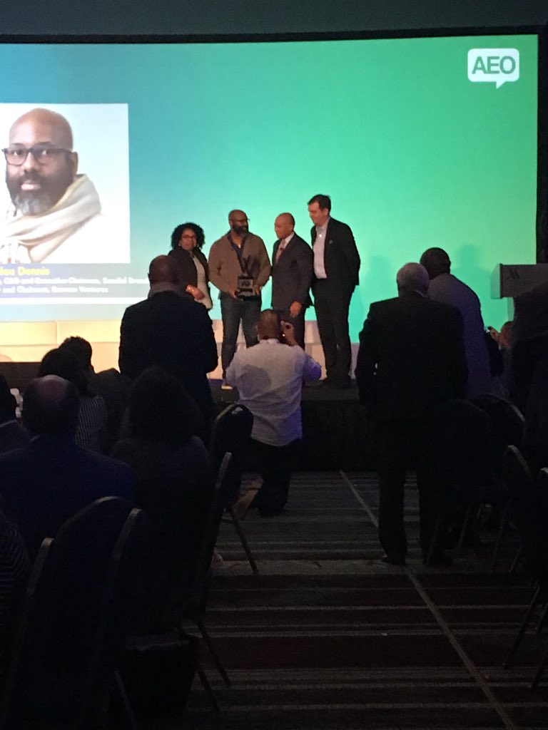 accompanycap's tweet photo. Richelieu Dennis, founder &amp; CEO @SundialBrands, being recognized w/ @AEOworks Vision &amp; Voice Award! #MainStreetForward https://t.co/G7mO5ztNZP