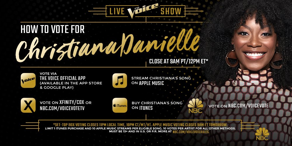 RETWEET if that performance has you voting for Miss <a href="/ChristianaD/">Christiana Dent</a>! #VoiceTop10