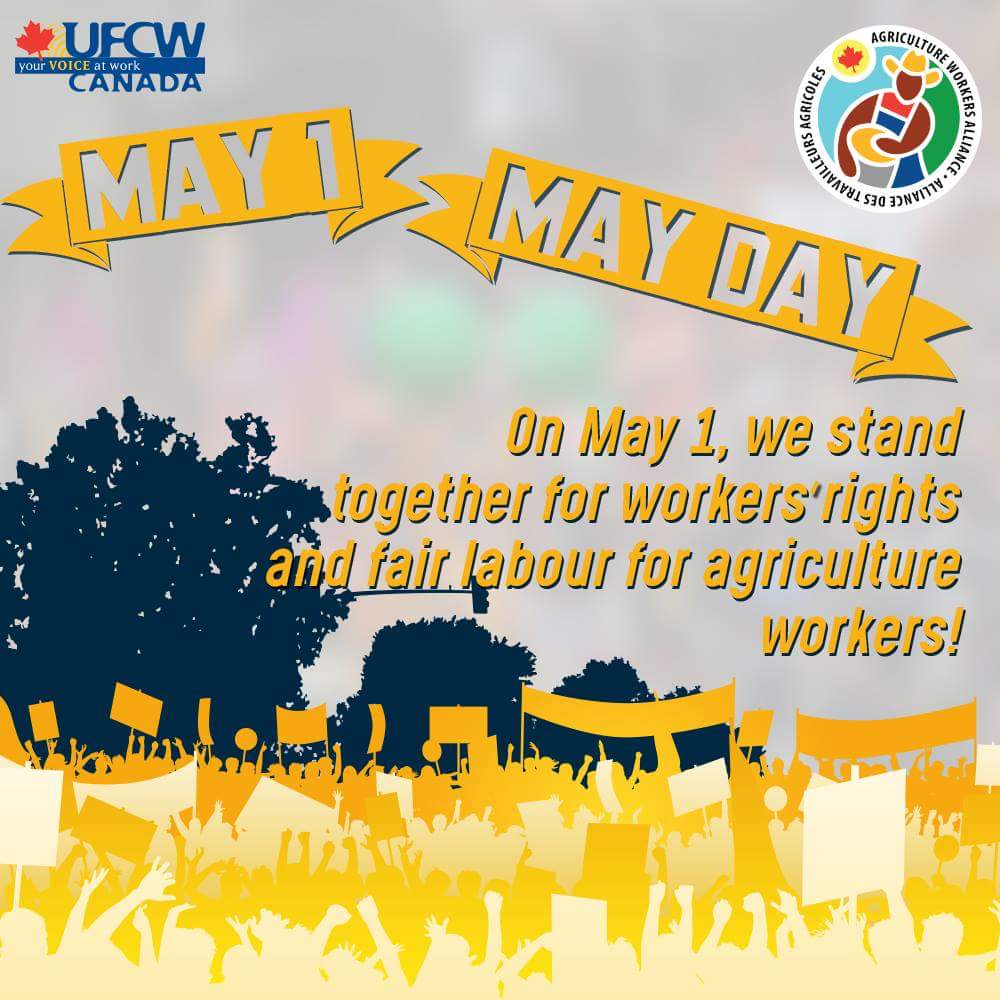 sinfronterasESC's tweet photo. On #MayDay we stand together for workers' rights &amp; fair labour for agriculture workers. All workers deserve #Right2Unionize #canlab #canpoli https://t.co/YkNSNYbZx4