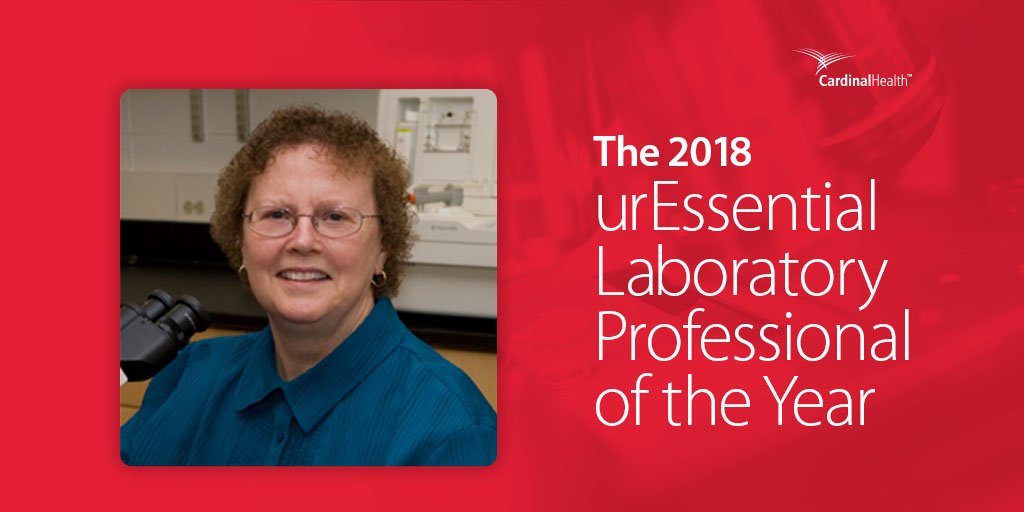 cardinalhealth's tweet photo. We congratulate Mary Ann McLane, the 2018 #urEssential Laboratory Professional of the Year. See how Mary Ann is making a difference in patient care: https://t.co/Q0gOn4uKKV https://t.co/aSMEXTddr8