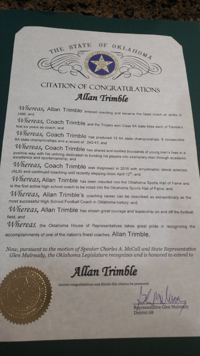 jcjohnson40's tweet photo. Allan Trimble being recognized for his servant-leadership over the past 22 years and building an unsurpassed Tradition of Excellence on and off the field. @coachtrim55 #TrimbleStrong https://t.co/Mp6340vkrD