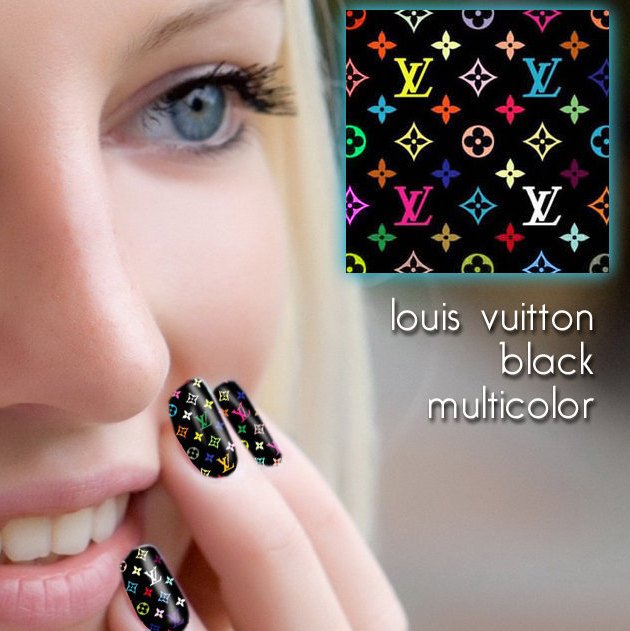 Designer Nail Sticker - Luxury Black LV