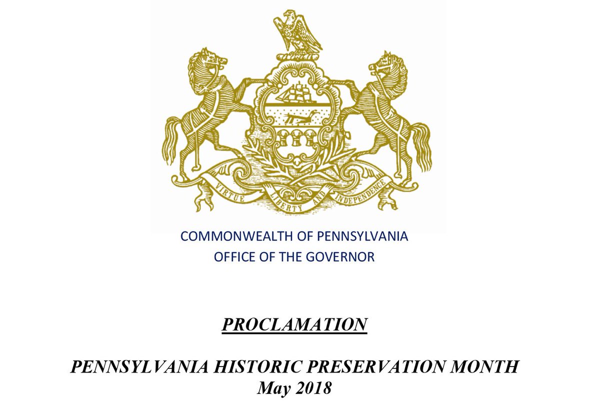 It's the 45th Anniversary 🎉 of National Historic #PreservationMonth. Read @GovernorTomWolf's Proclamation. Learn about current preservation strategies & success stories. #31for31 #preservationhappenshere #paroundtable #ncshpo
#thisplacematters ➡️https://phmc.info/2FyeNL0