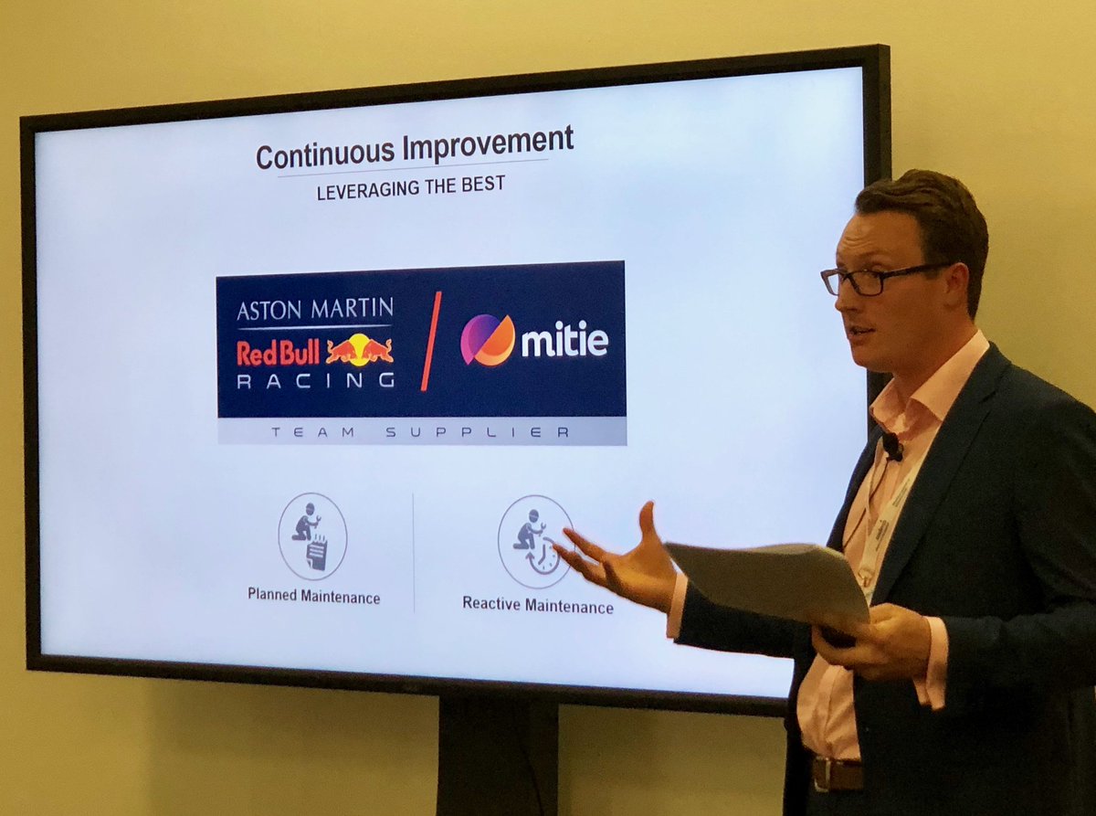 Andy_SW18's tweet image. Rob Higton from @redbullracing extolling the virtues of #Connectedworkspace. @wearemitie
