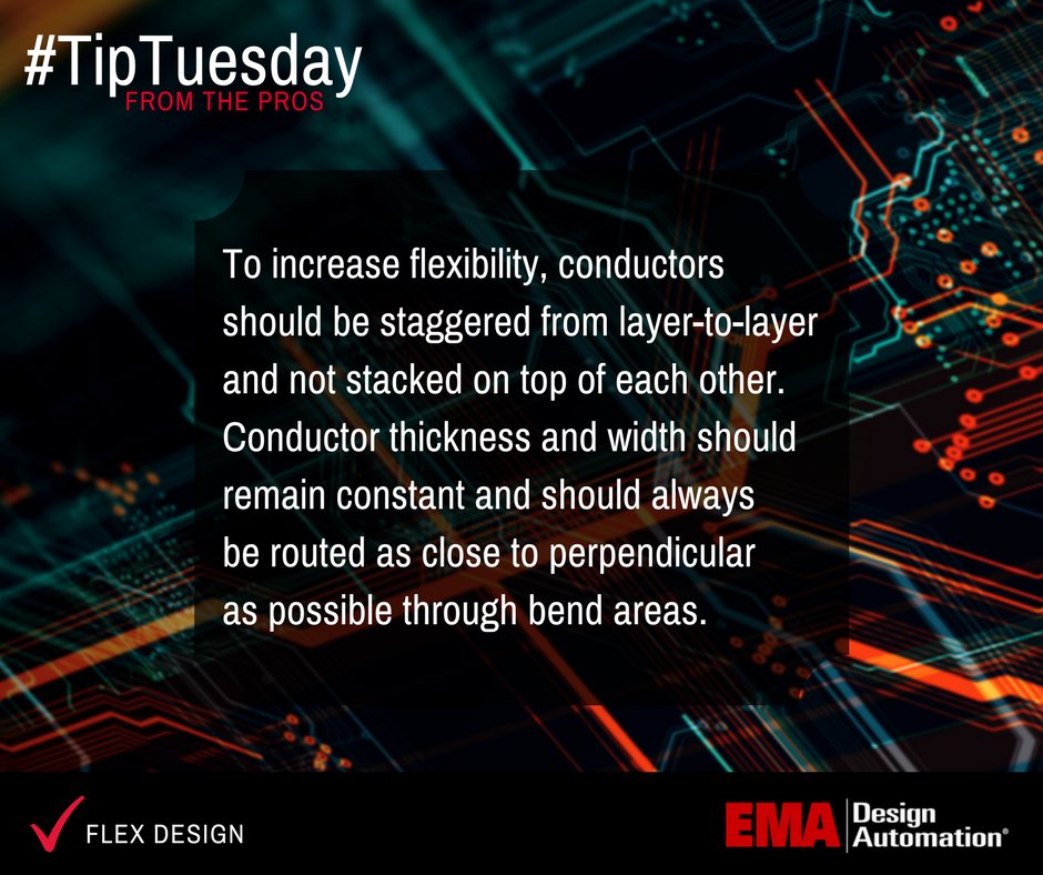 EMA_EDA's tweet photo. Here's a #FlexDesign #TipTuesday for you. Any other topics you would like us to cover? Be sure to let us know! #OrCAD #EMAEDA #PCBDesign #PrintedCircuitBoard https://t.co/9Cr4RVbJK0